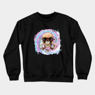 Octopus Skull on Pastel Galaxy Background Crewneck Sweatshirt